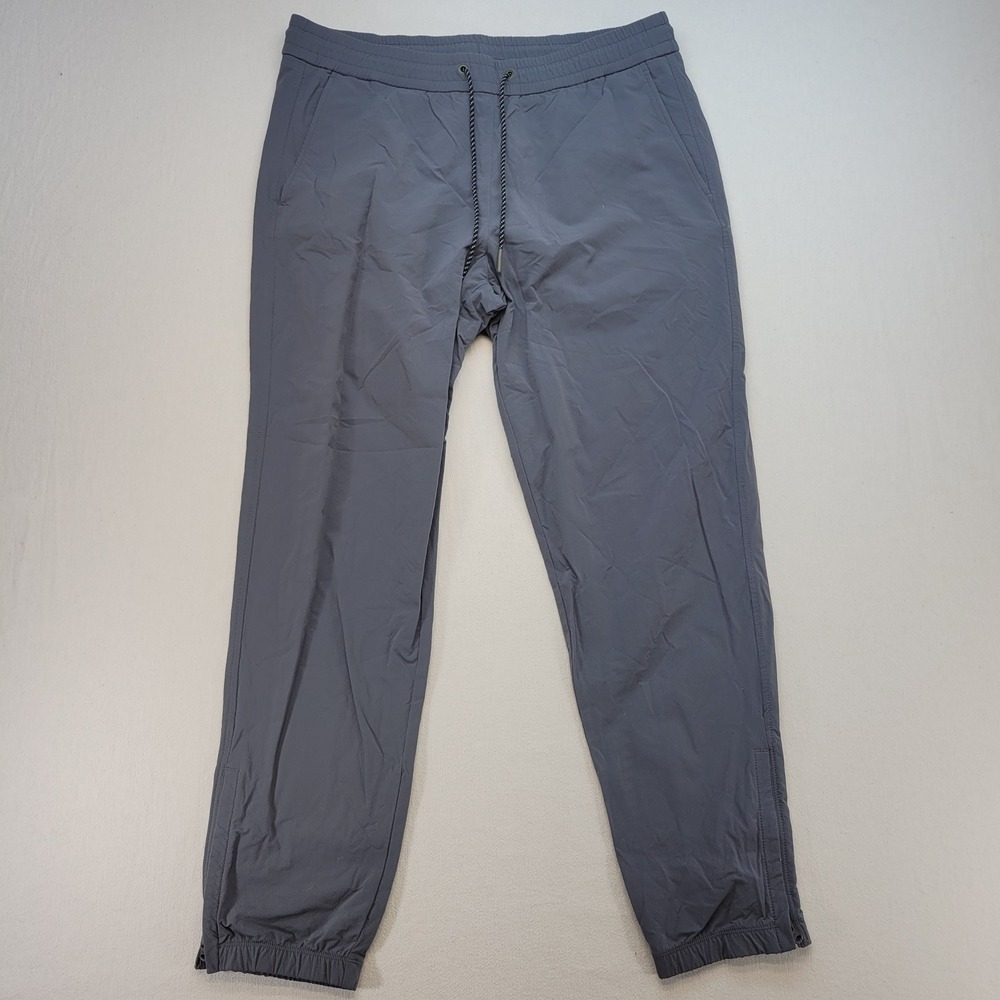Bonobos Jogger Mens Large Gray Activewear Nylon Stretch Ankle Zip Pants‎